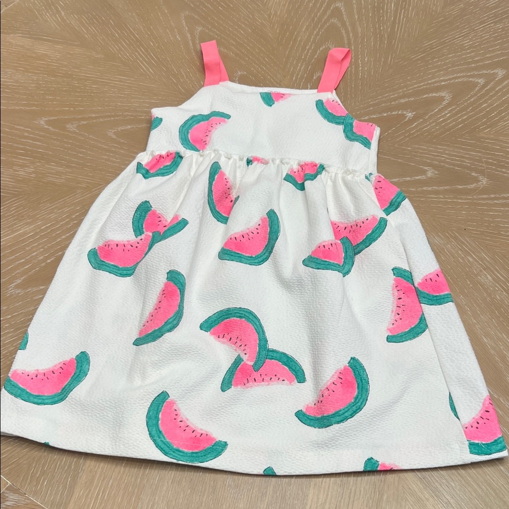 Zara Kids Watermelon Print Dress - White and Pink